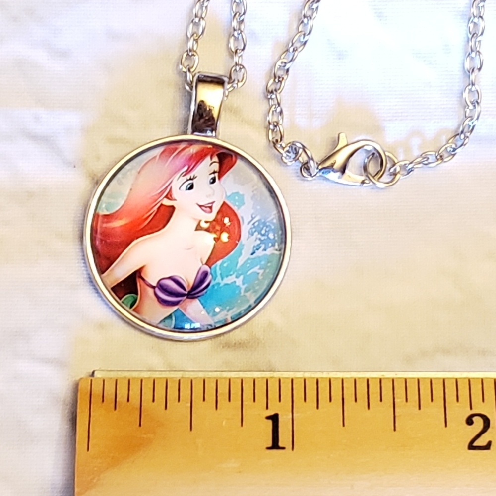 MY LITTLE MERMAID Ariel Disney Glass Tile Necklace - Picture 2 of 3